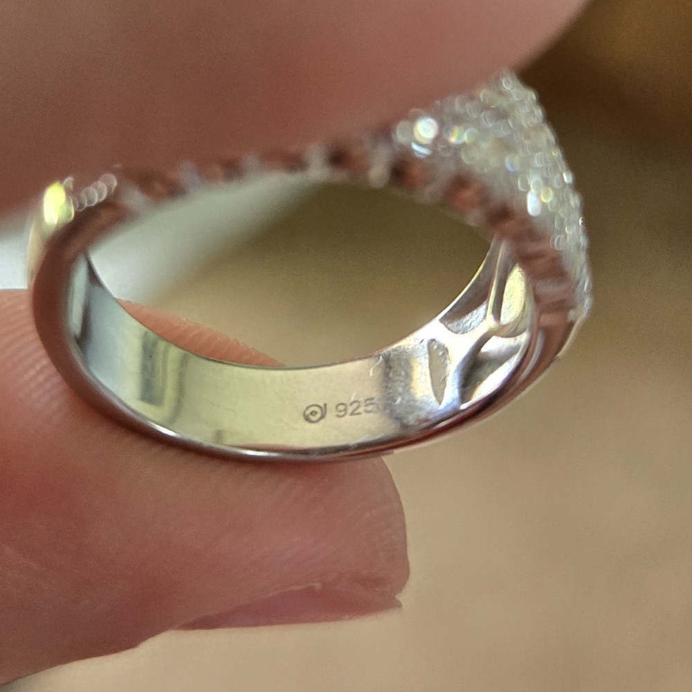 Source Unknown Silver Triple Row Ring - image 5